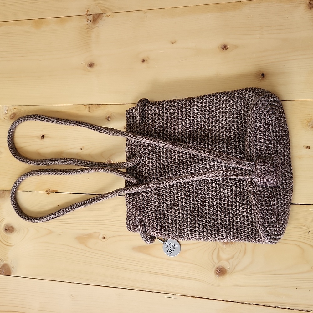 The SAK Crochet Mini Backpack Drawstring Tan - Picture 5 of 11
